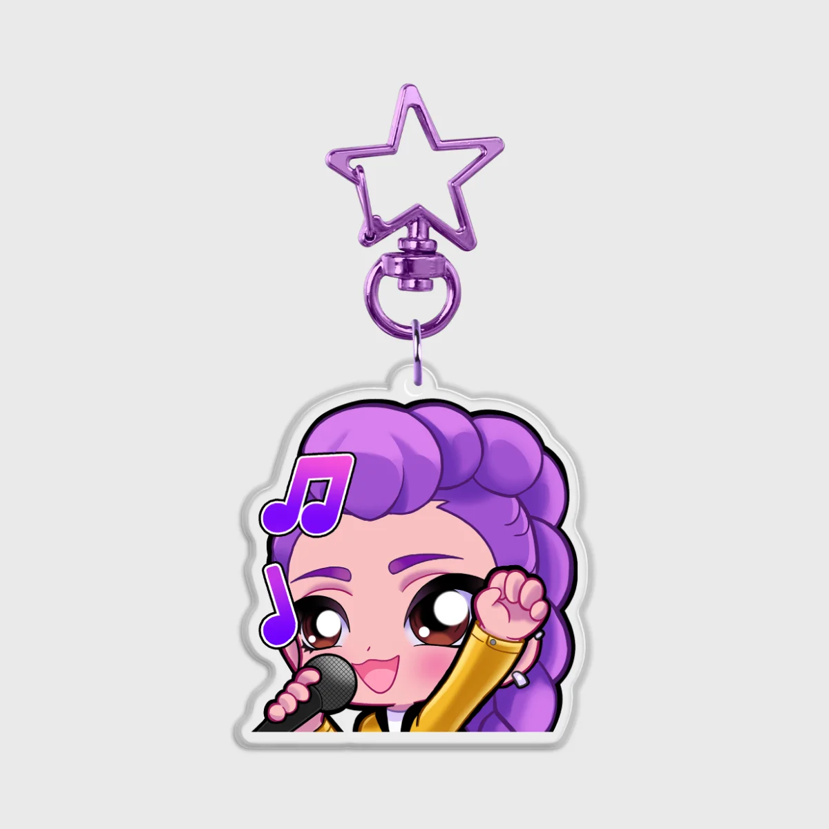 Rumi Huntrix Singing Rounding Clear Acrylic Keychain