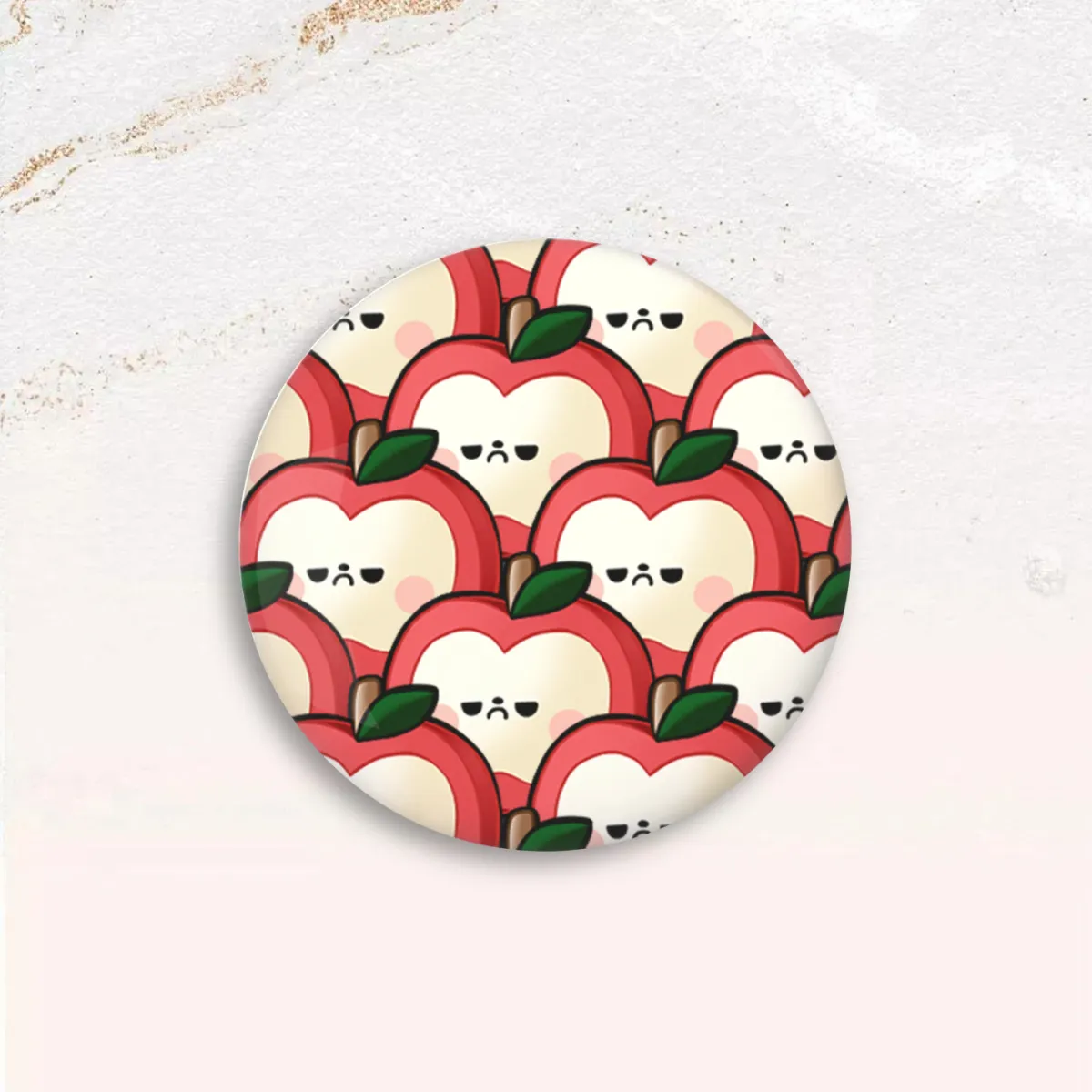 Sunny Apple Round Button Pin