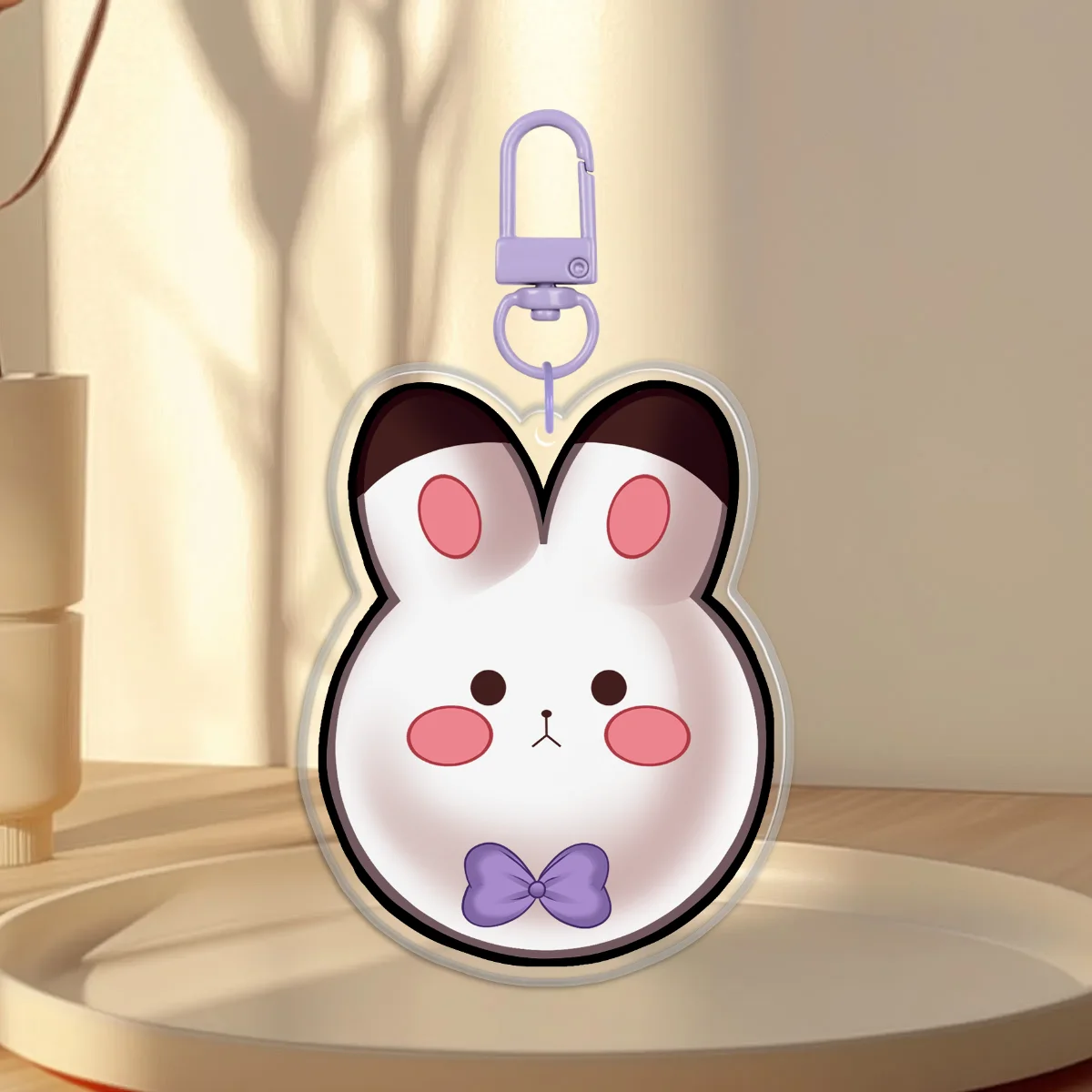 Bunbun Rounding Clear Acrylic Keychain