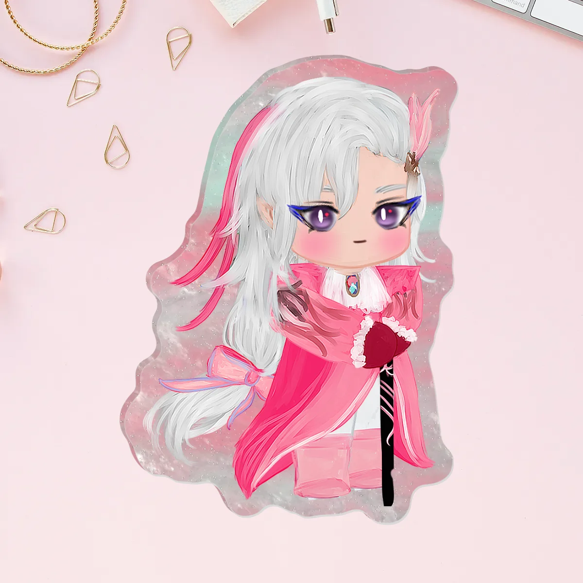 Pink Neuvillette - Pearl Acrylic Pins