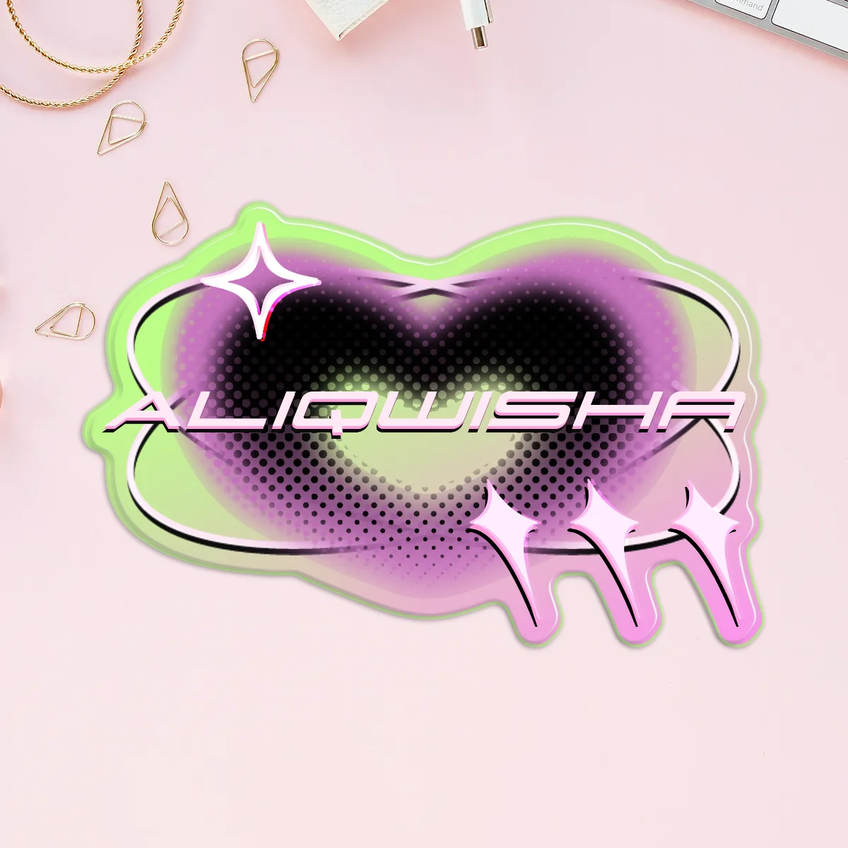 Acrylic Rainbow Aliqwisha Logo Pin