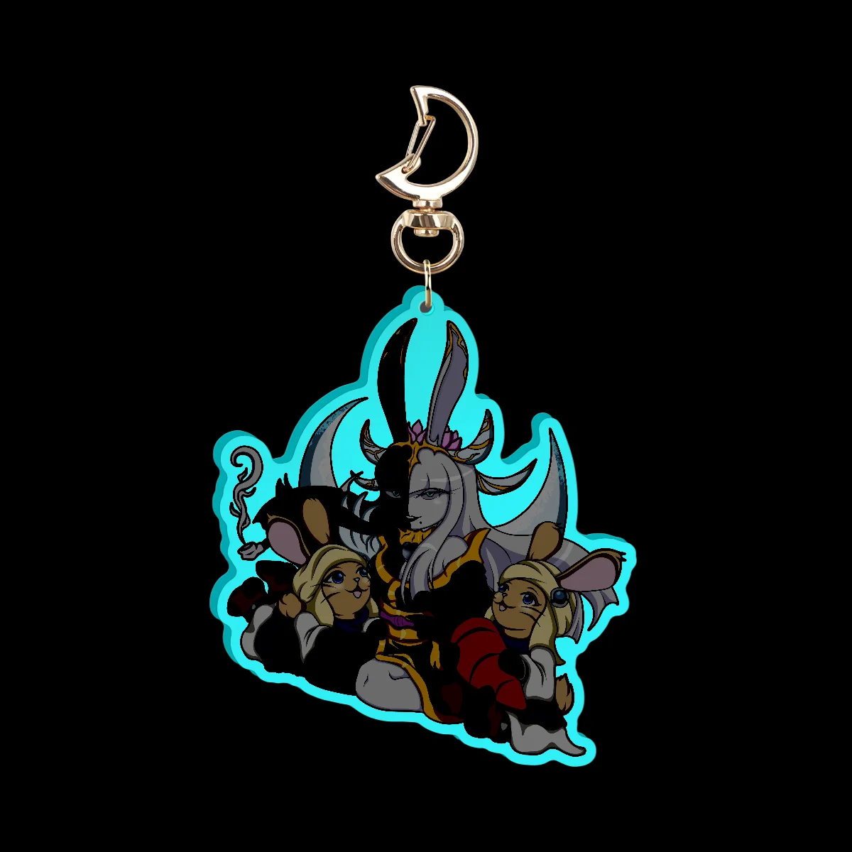 Moon Bunnies Glow In The Dark Acrylic Keychains