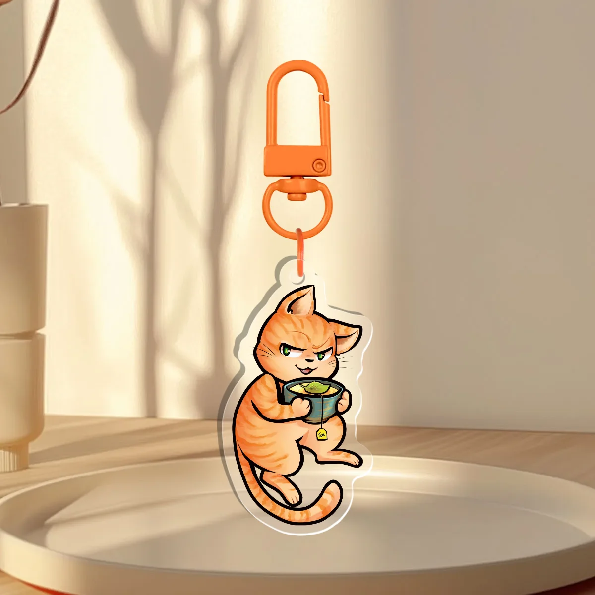 Tea cat acrylic keychains