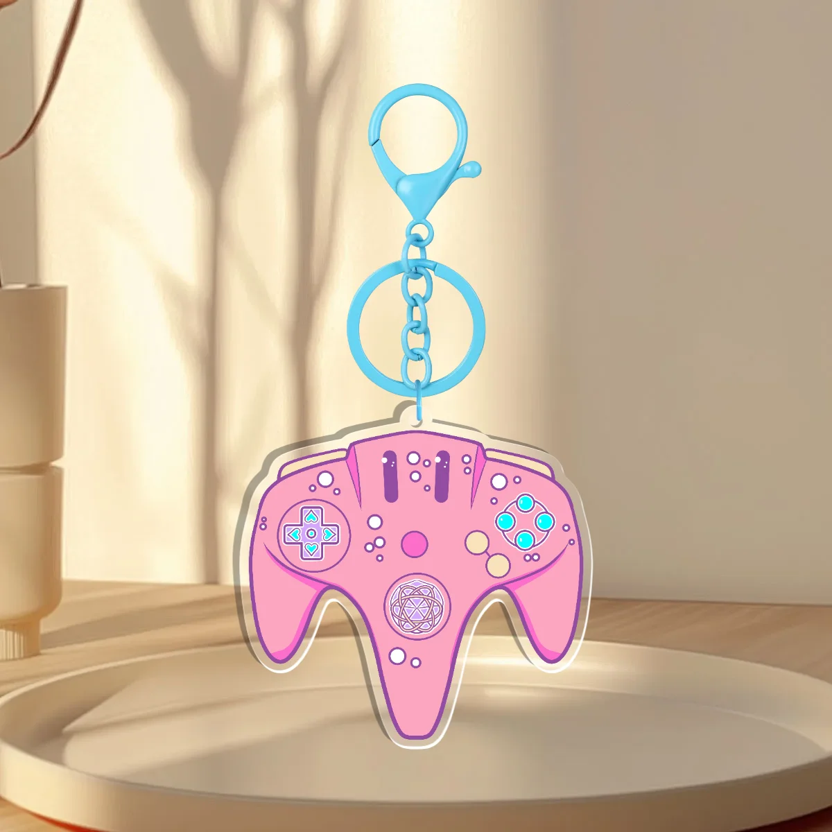 Cute 64 Controller Clear Acrylic Keychain