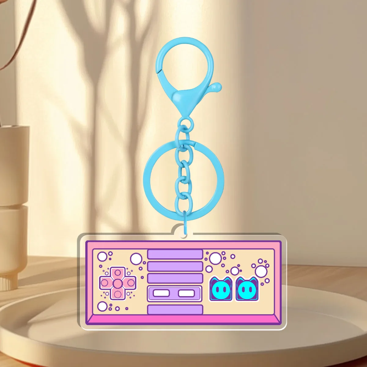Cute 8 bit game controller Clear Acrylic Keychains