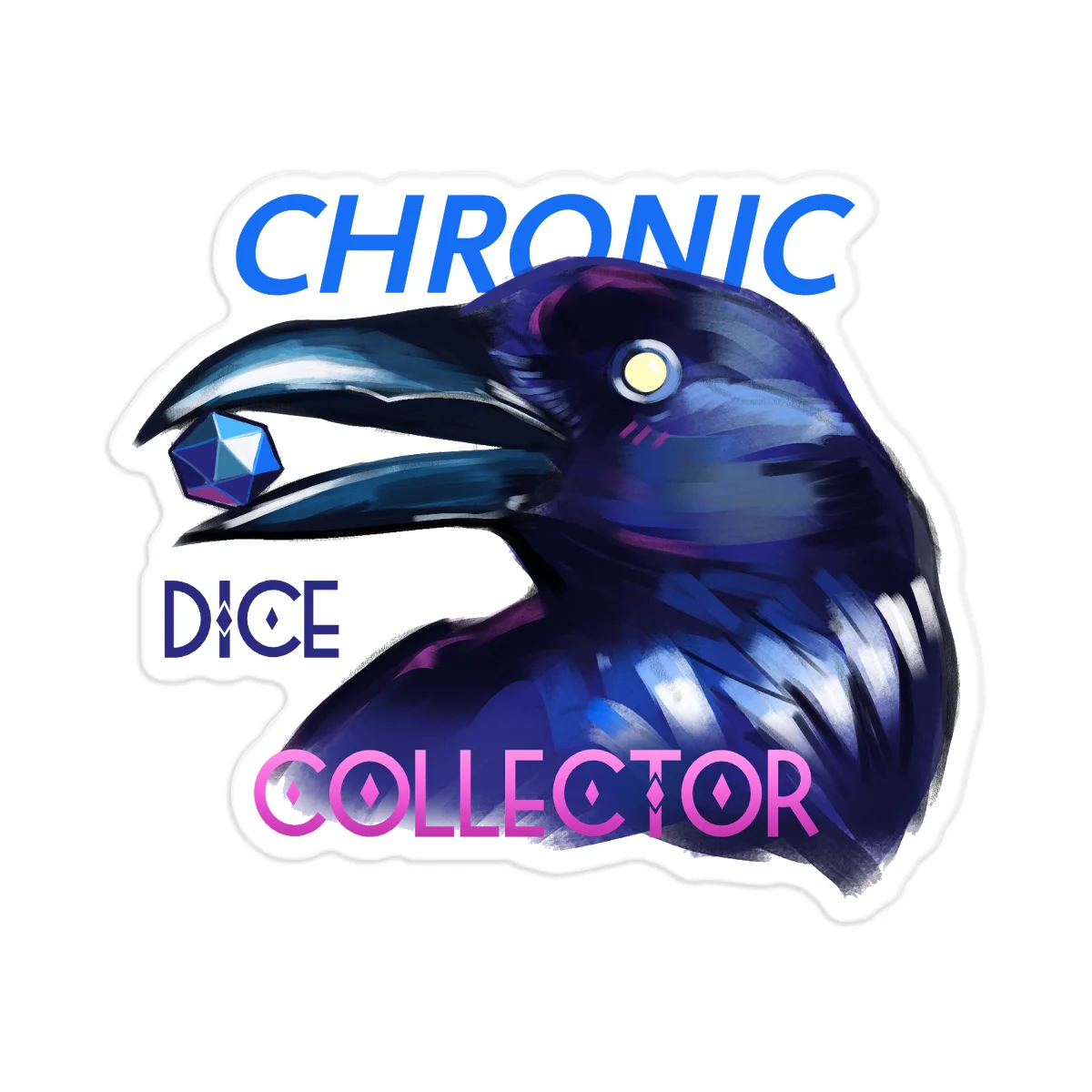 Dice Collector Crow Sticker (5 pieces)