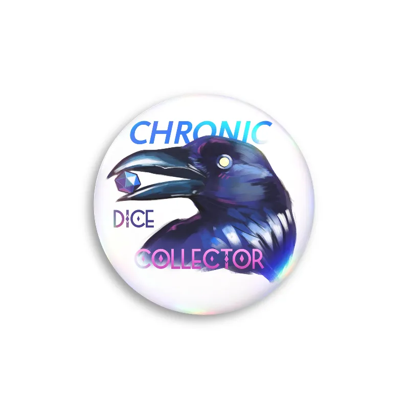 Dice Collector Crow Pin - Rainbow Holo