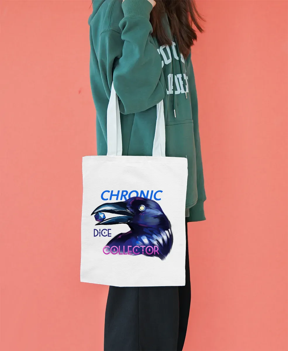 Dice Collector Crow Canvas Tote Bags