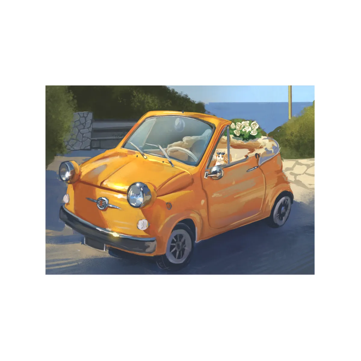 Yellow Car Print Printing
