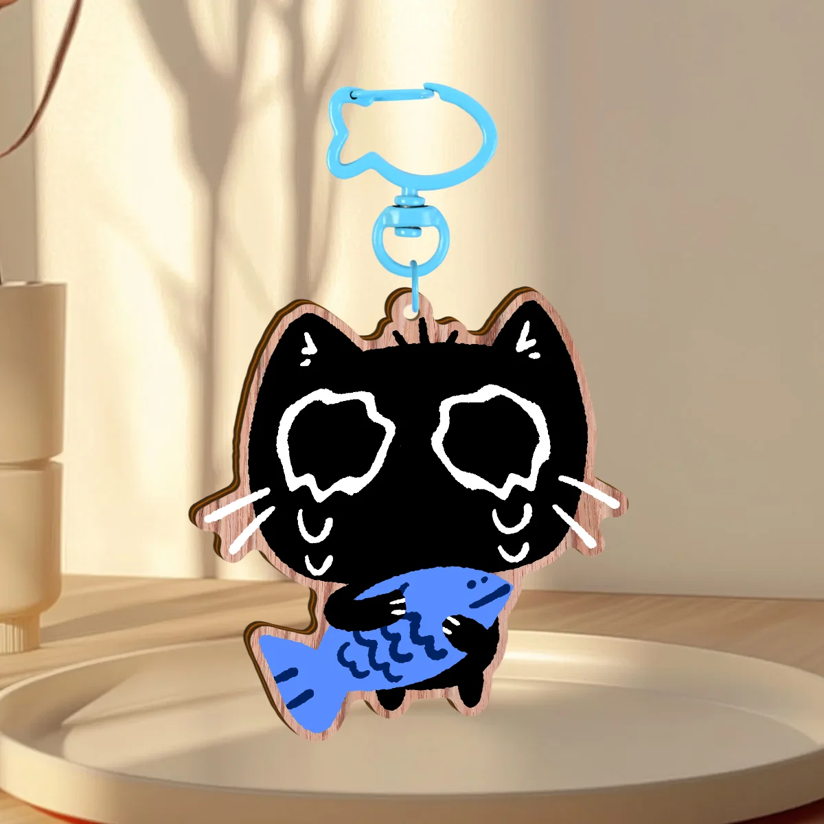 Douchi's Pet Fish Synthetic Wooden Keychains