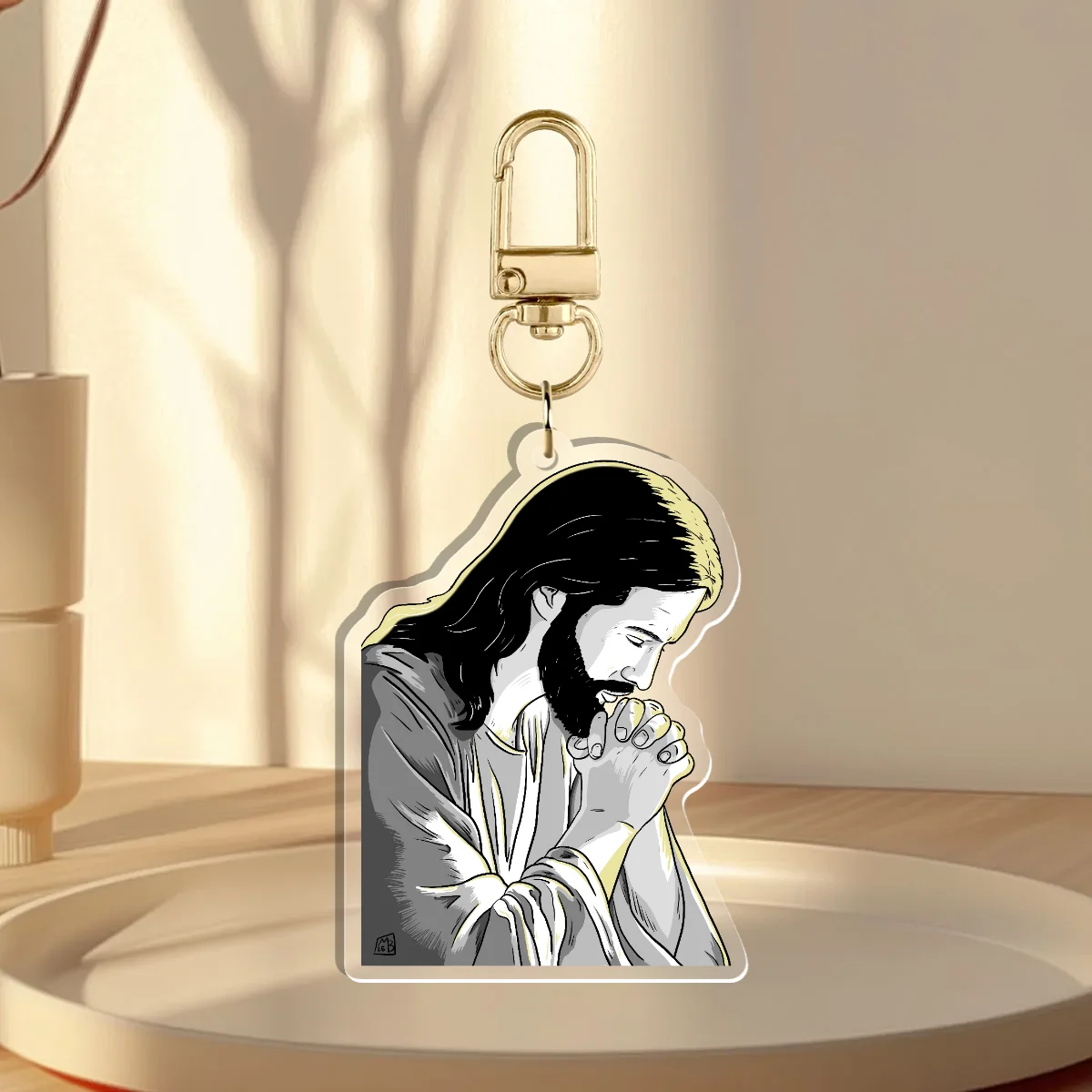 Jesus Praying Clear Acrylic Keychains