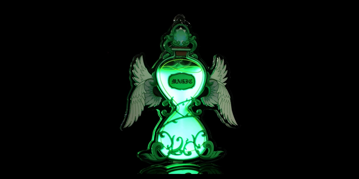 Custom glow-in-the-dark liquid shaker acrylic keychains