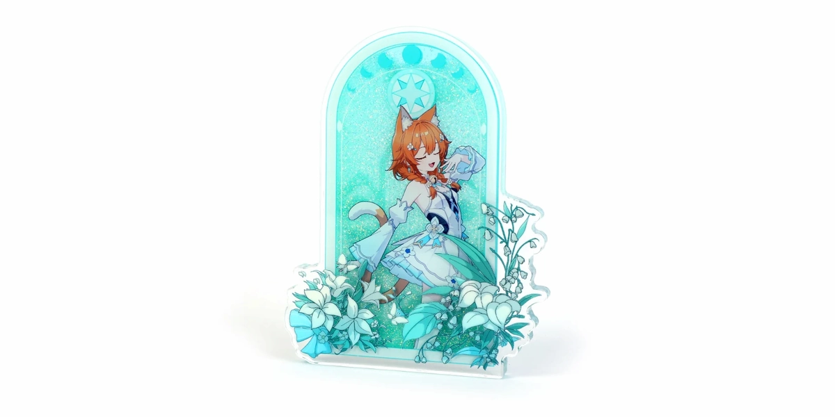 Custom thick glow-in-the-dark liquid shaker acrylic standees