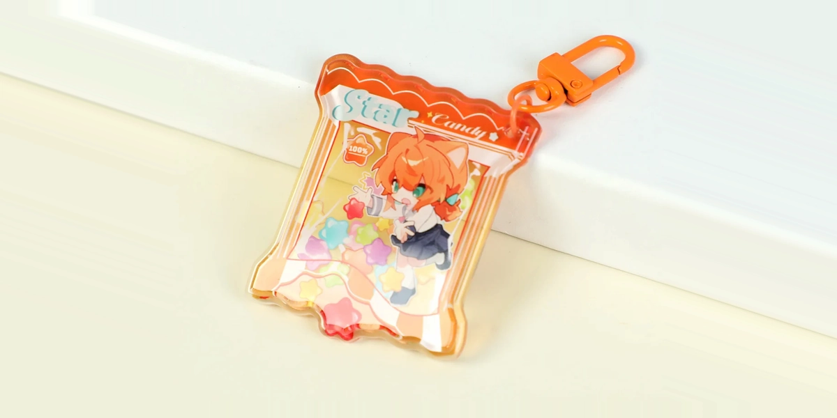 Custom 3D double-layer rounding acrylic keychain