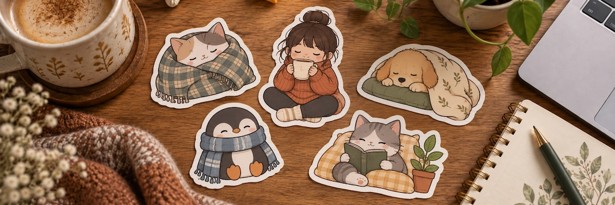 17. Cozy Character Stickers
