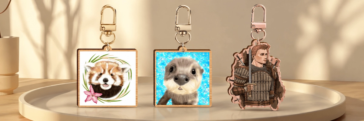 2. Wooden Engraved Keychains