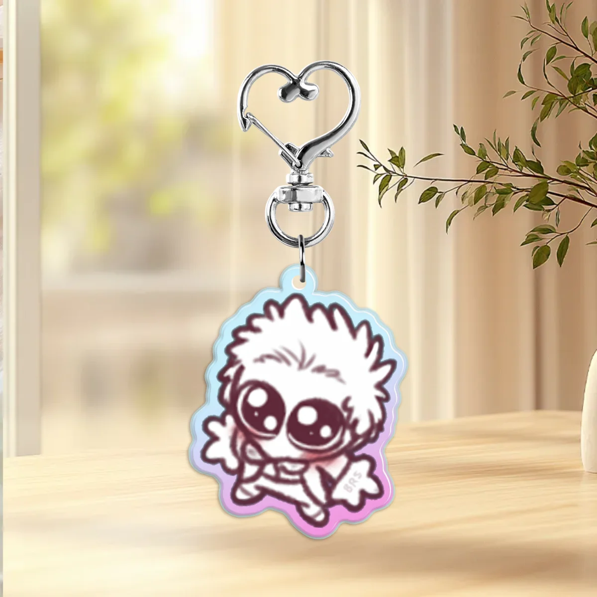 2" Tiny Angel Blue/Purple Acrylic Keychain