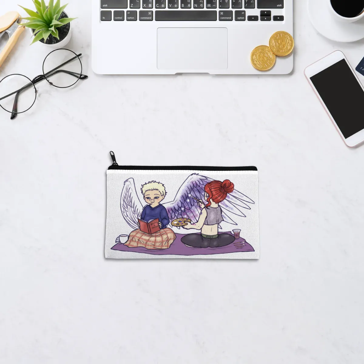 4x6" Painted Wings Pencil Case