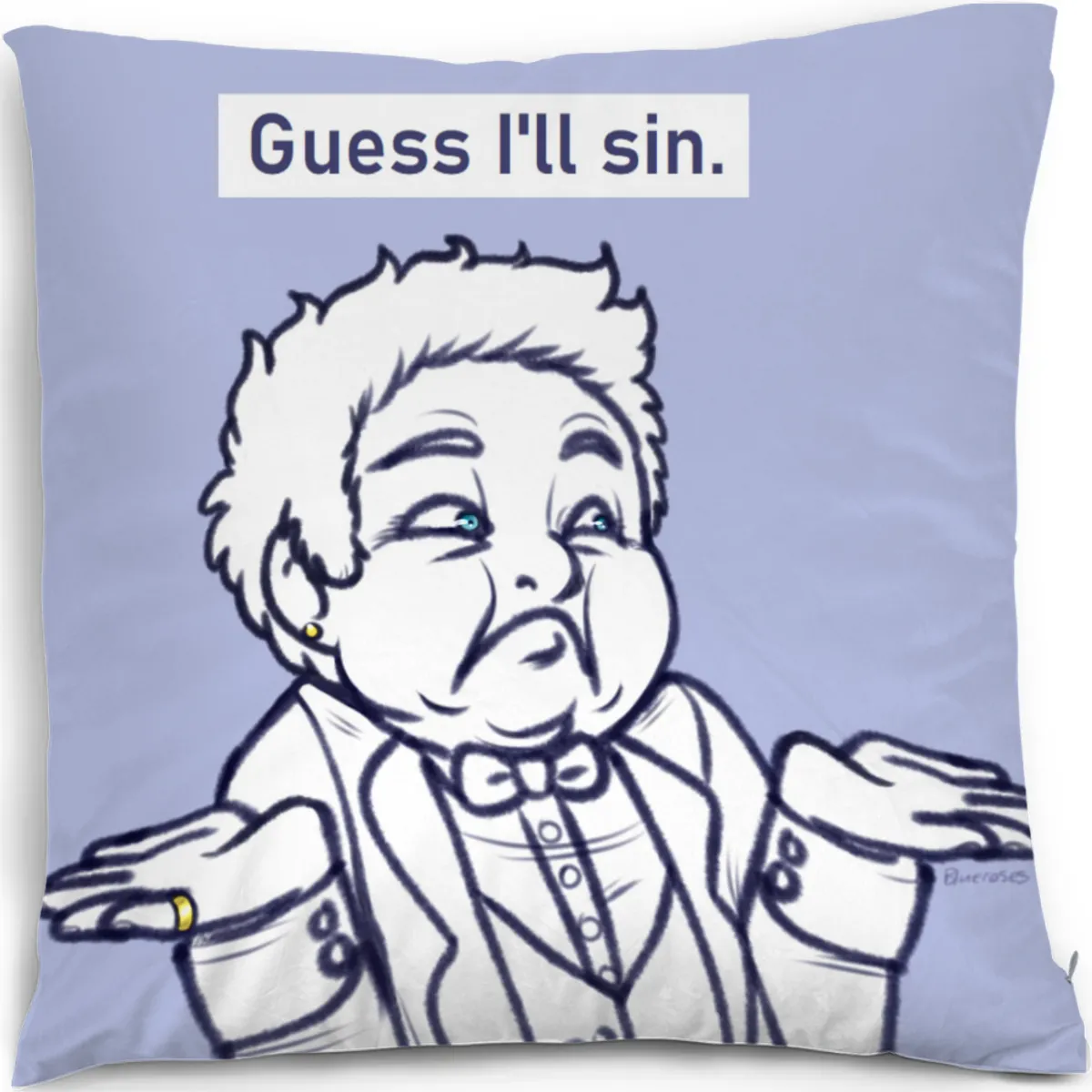 12" Guess I'll Sin Funny Angel Meme Throw Pillowcase