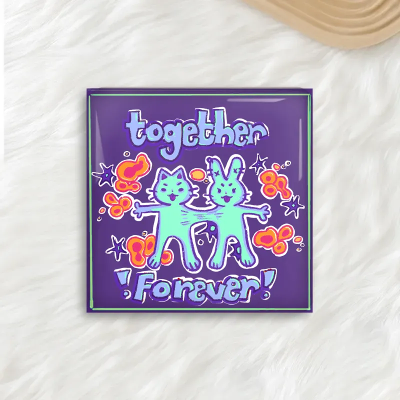 together forever Square Button Pins