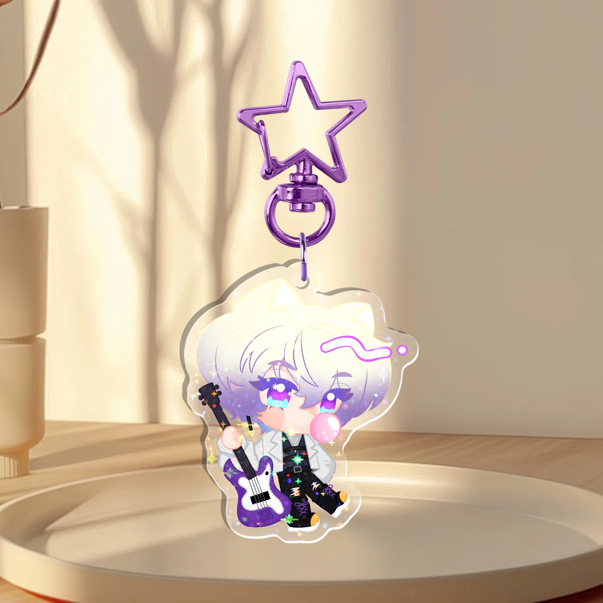 Claude Clawmark Nijisanji EN Holographic Keychain
