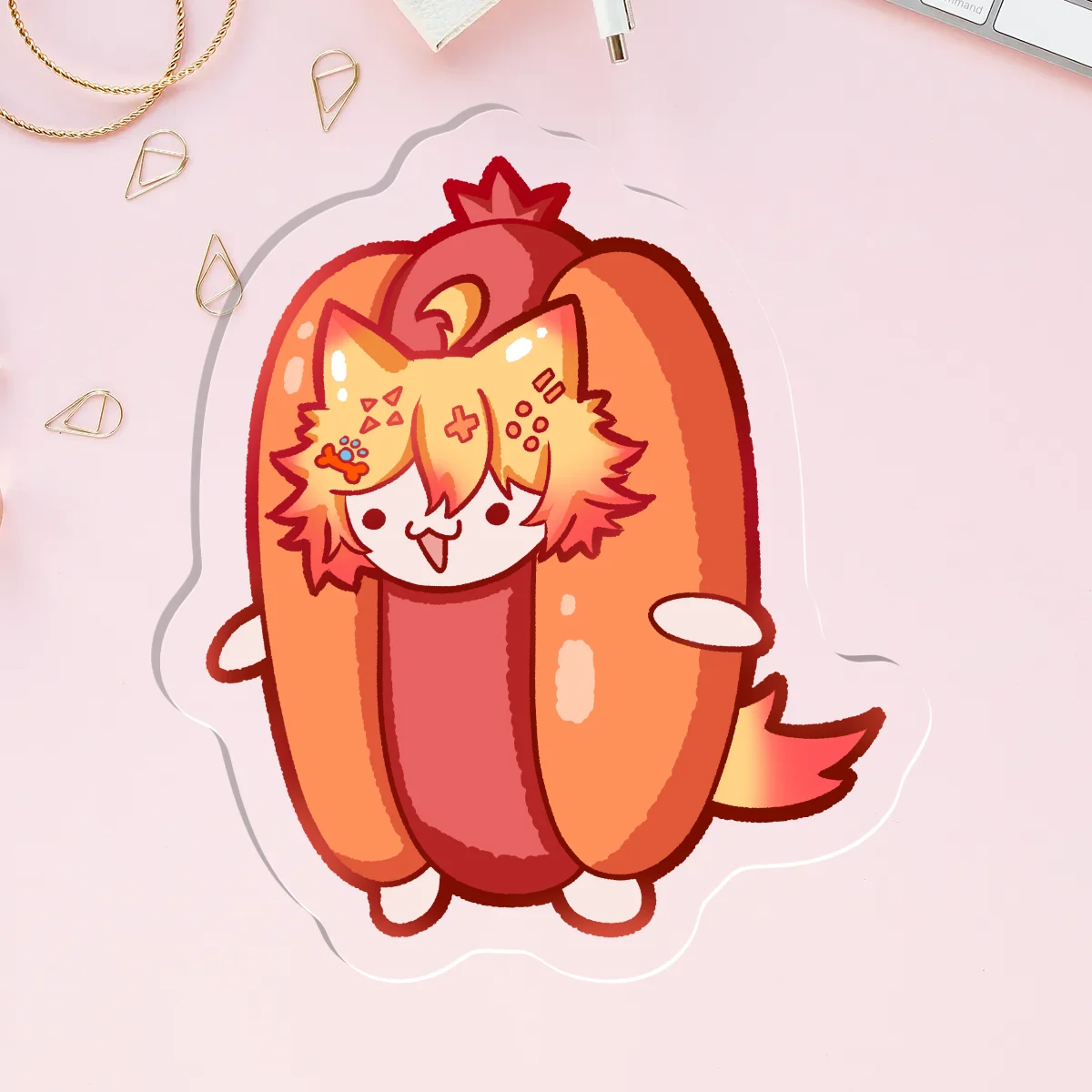 Hotto Doggu Clear Acrylic Pins