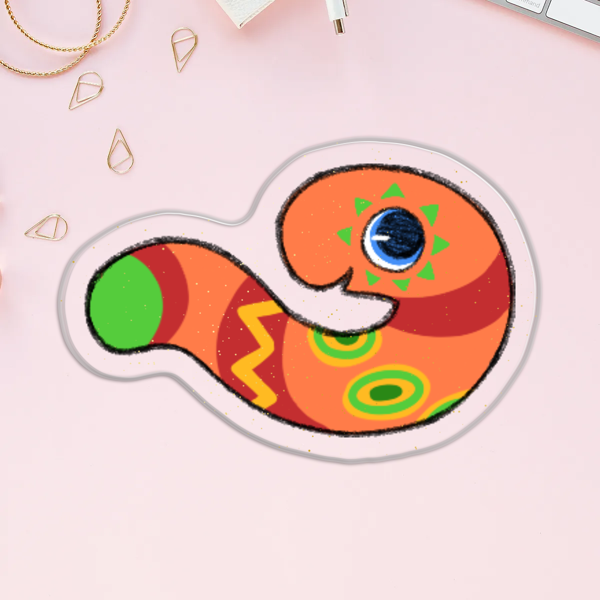 Worm PINata Acrylic Pin