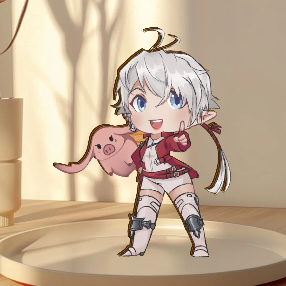 FFXIV Alisaie with Proxie Wooden Pin