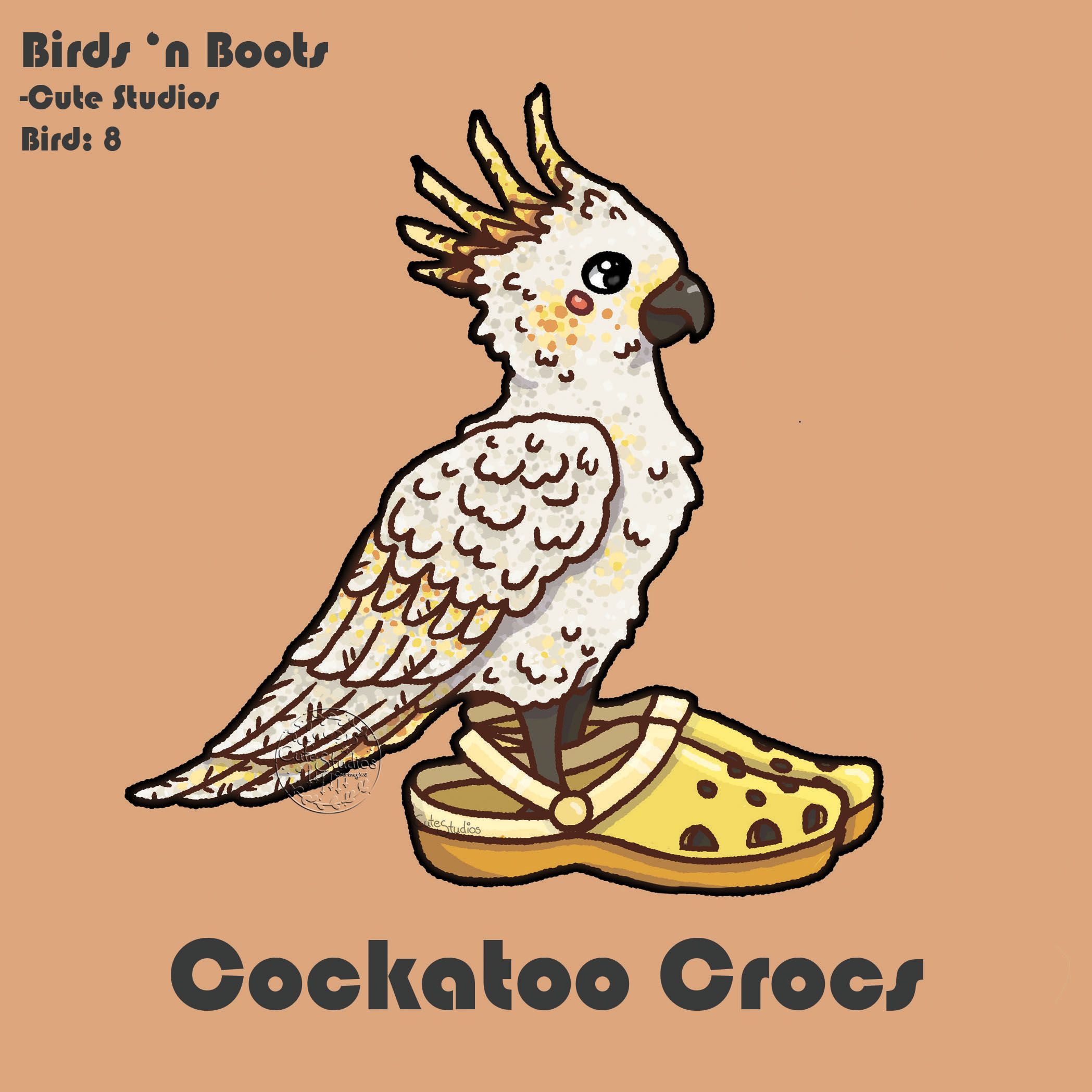B08 Cockatoo Crocs Vinyl Stickers