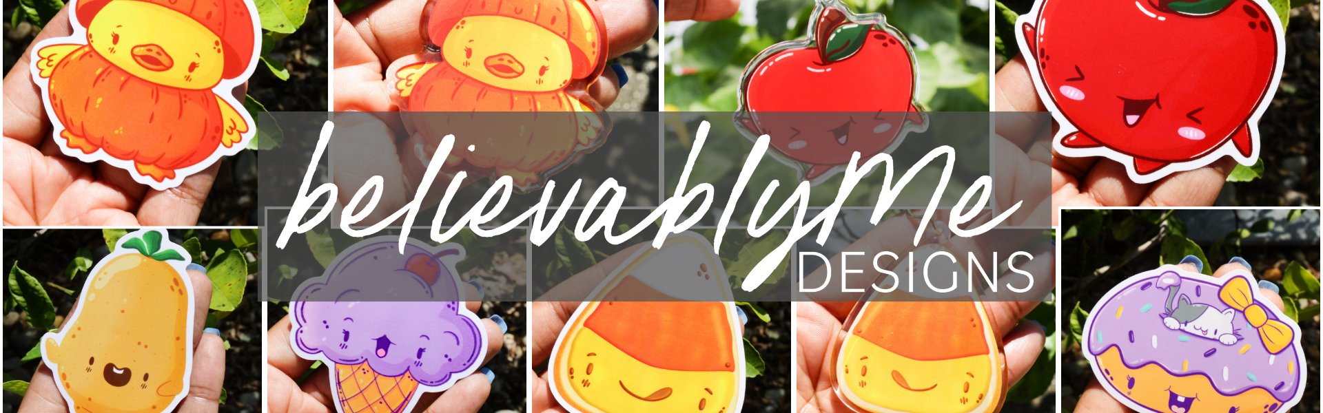 believablyMe Designs cute kawaii stickers and keychains