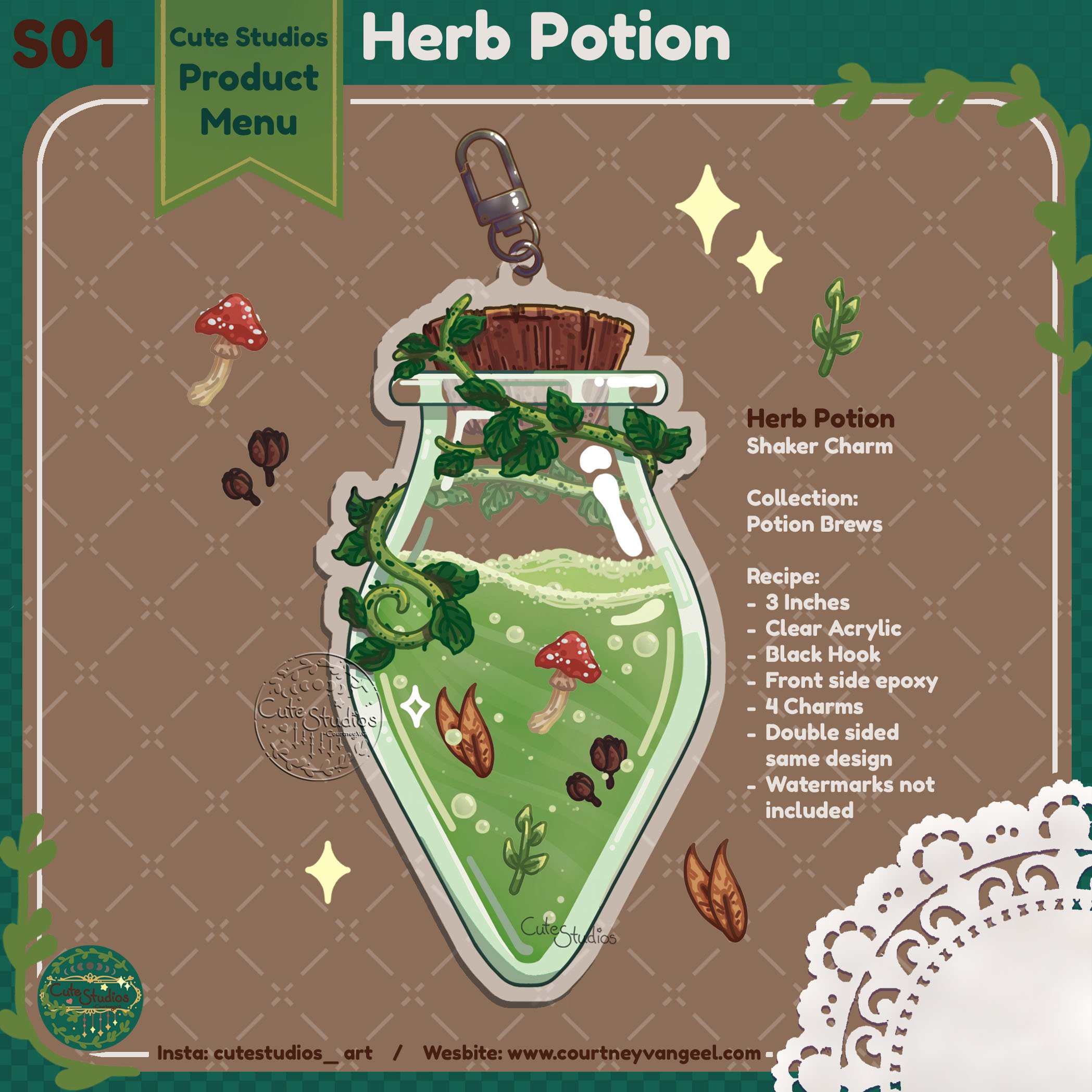 S01 Herb potion Shaker Keychain