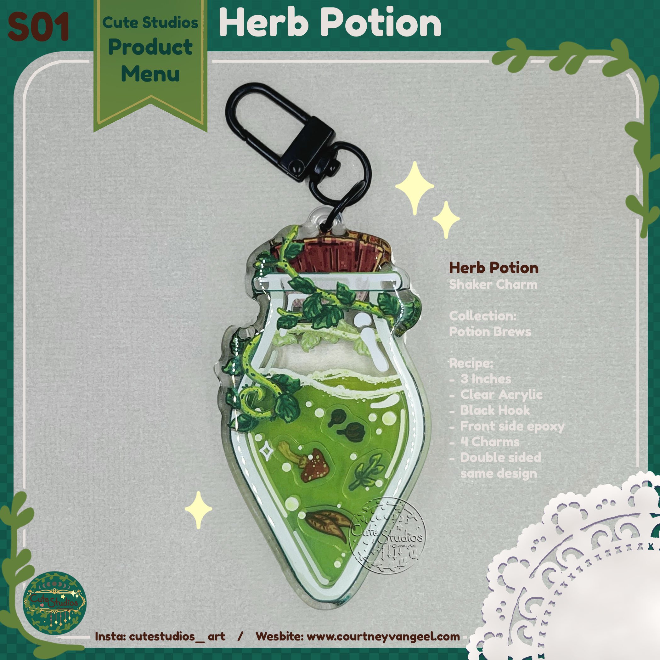 S01 Herb potion Shaker Keychain 3