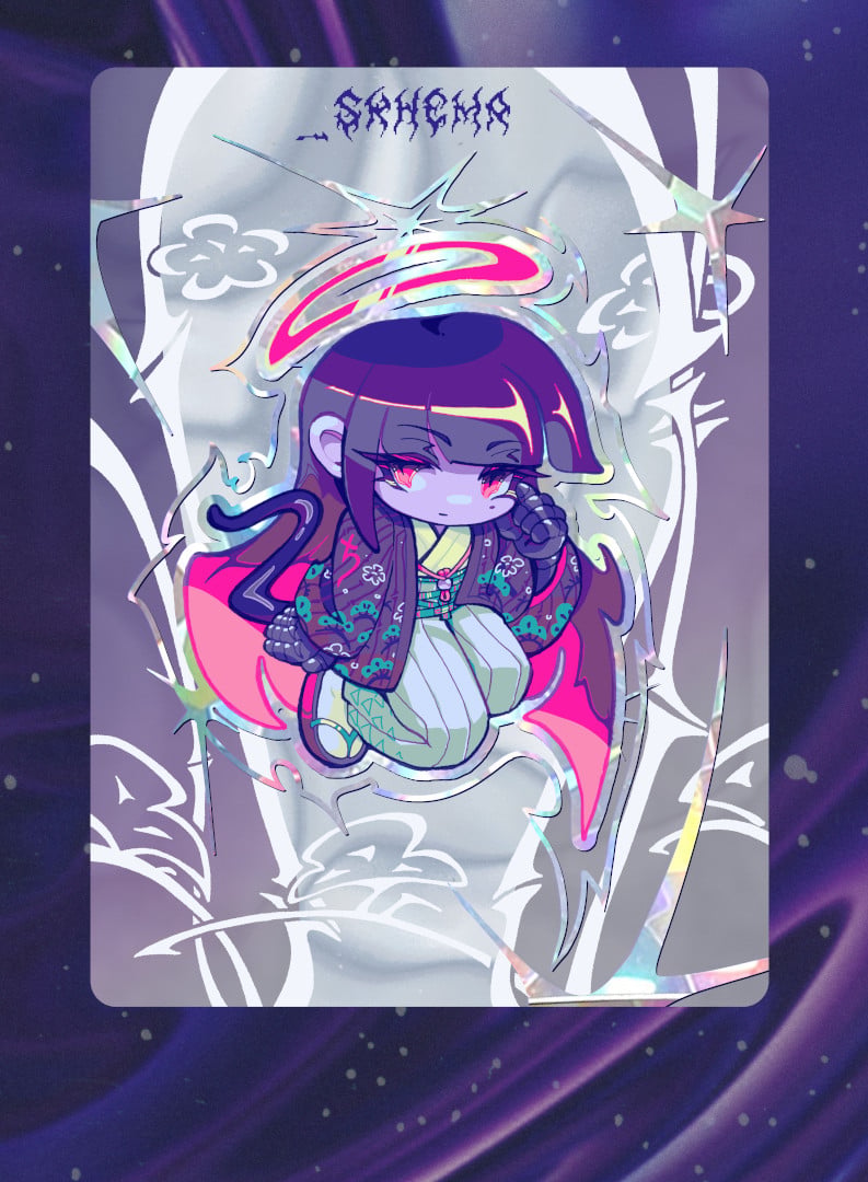 [ OC ] Lead - card print silver glass foil + white porcellain paper