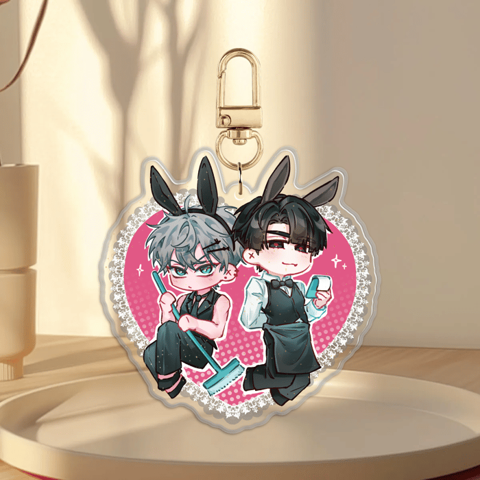 Ivantill ALNST Bunny Cafe Glitter Epoxy Keychain