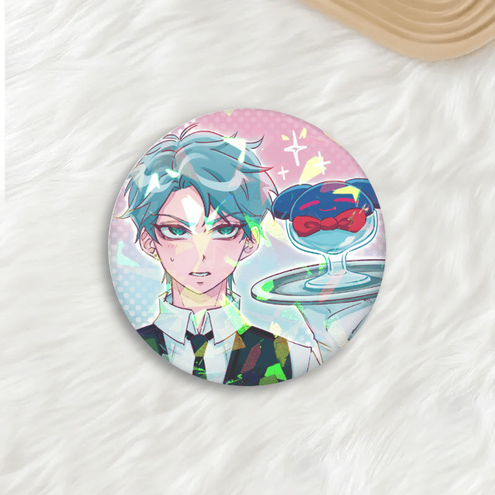 Till ALNST Maid Cafe Round Holographic Metal Badge
