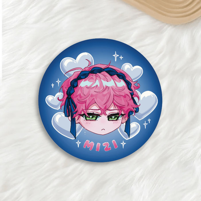 Mizi ALNST Round Holographic Metal Button