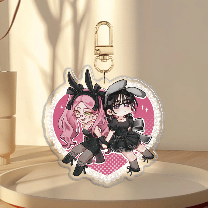 Mizisua ALNST Bunny Cafe Glitter Epoxy Keychain