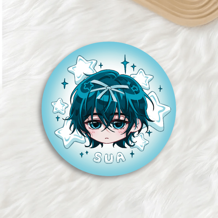 Sua ALNST Round Holographic Button Pin
