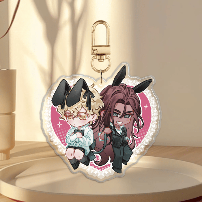 Hyuluka ALNST Bunny Cafe Glitter Epoxy Keychain