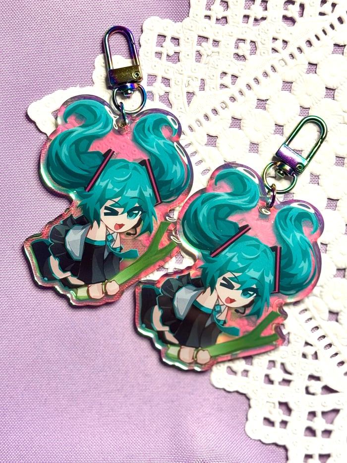 Hatsune Miku Rainbow 3" Epoxy Keychain