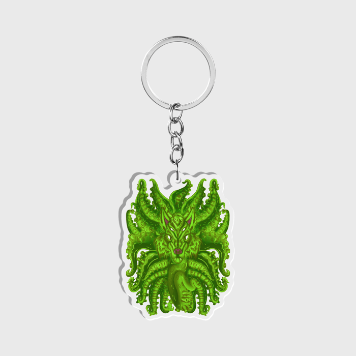 Radioactive Wolf Tulu Clear Acrylic Keychain