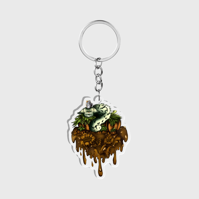 Pumpkin Spice Kitten Clear Acrylic Keychain