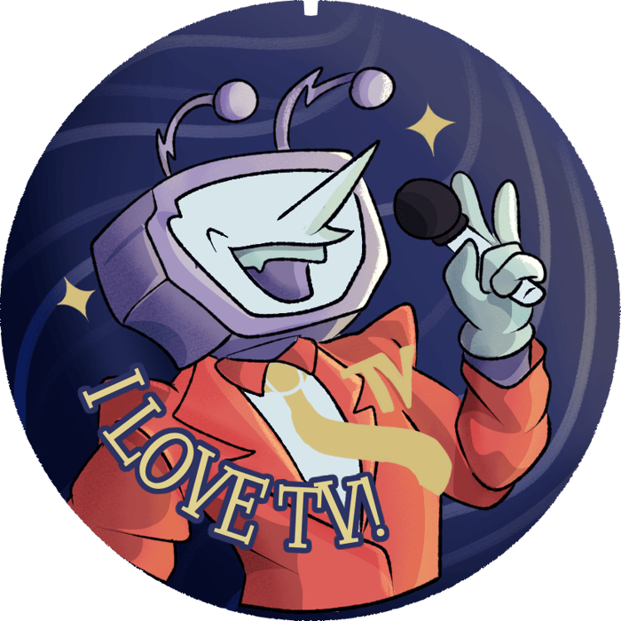 "I Love TV" Tenna Foil Button