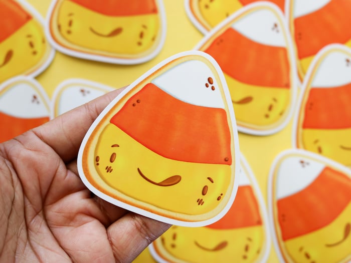 Candy Corn Cookie Vinyl Stickers