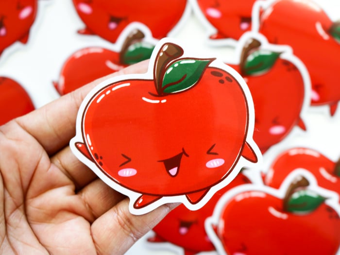 Dancing Apple Vinyl Stickers