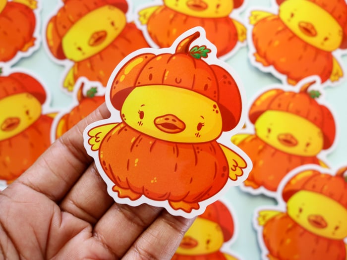 Pumpkin Duck Vinyl Stickers