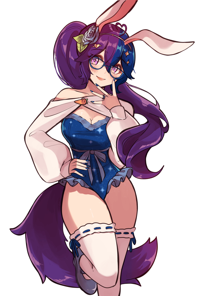 Custom Acrylic Pearl Standee- Blue232 In bunny suit!