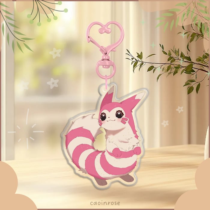 Shiny Furret Glitter Keychain