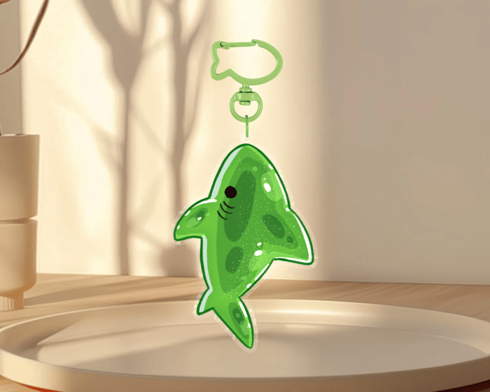Gummy Shark ripple keychain - GREEN APPLE