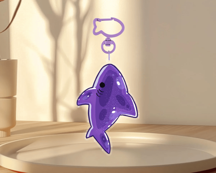 Gummy Shark ripple keychain - GRAPE